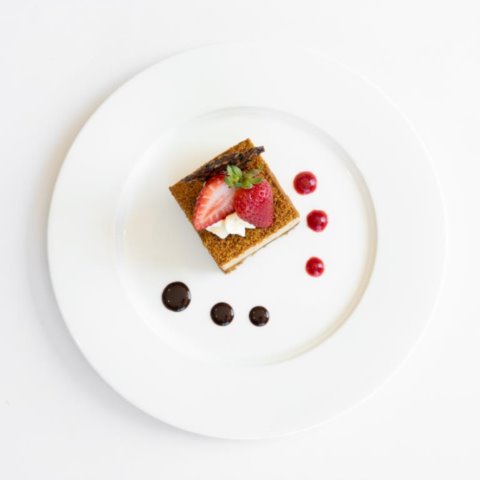 BISCOFF CHEESECAKEMascarpone Chantilly and Fresh Strawberry